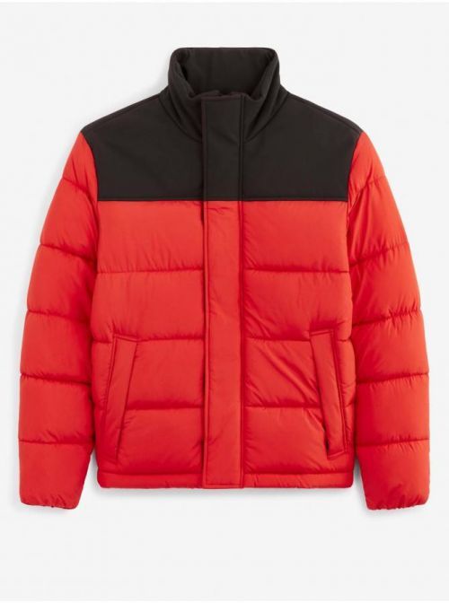 Červená prešívaná zimná bunda Celio Vuelectra