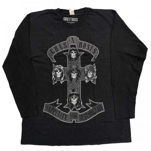 Guns N’ Roses - Tričko s dlhým rukávom Monochrome Cross - Unisex, Čierna, 5XL