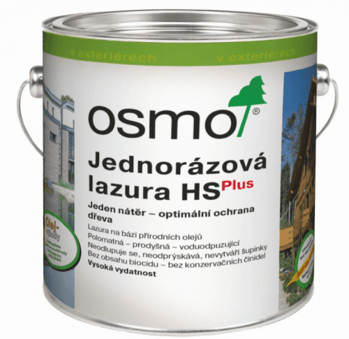 OSMO - Jednorázová lazúra HS Plus - fasády, ploty, domčeky 9207 - kremeňovosivá 2,5 l