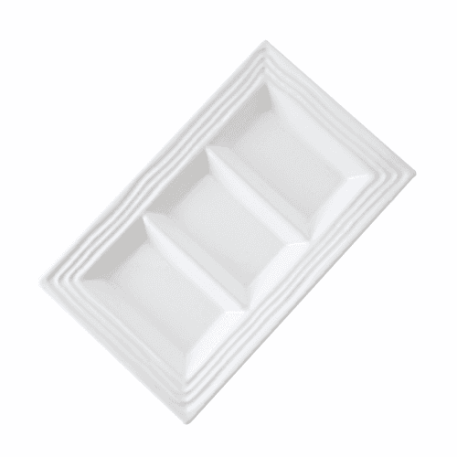 Servírovací talíř, dělený, bílá, keramika, ALTOM