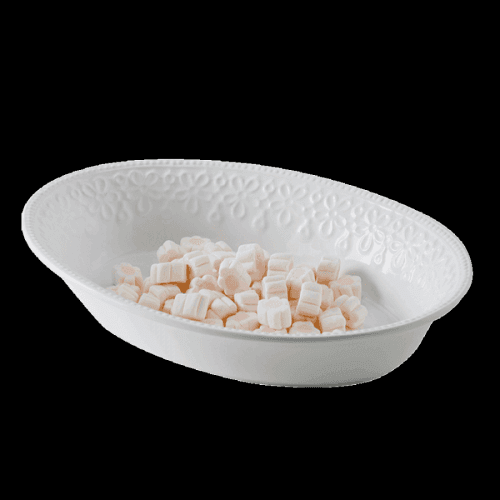 Servírovací mísa, bílá, keramika, NADINE