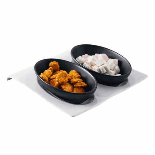 Sada 2 ks misek na podnose, bílá / černá, BAITA