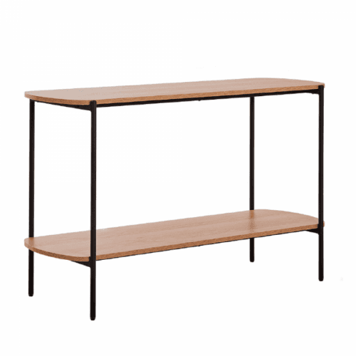 Konzolový stolek v industriálním stylu, akácie / černá, HOLAR