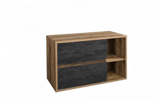 Umyvadlová skříňka Hampton Concrete 824 2S tmavý beton/dub hunton
