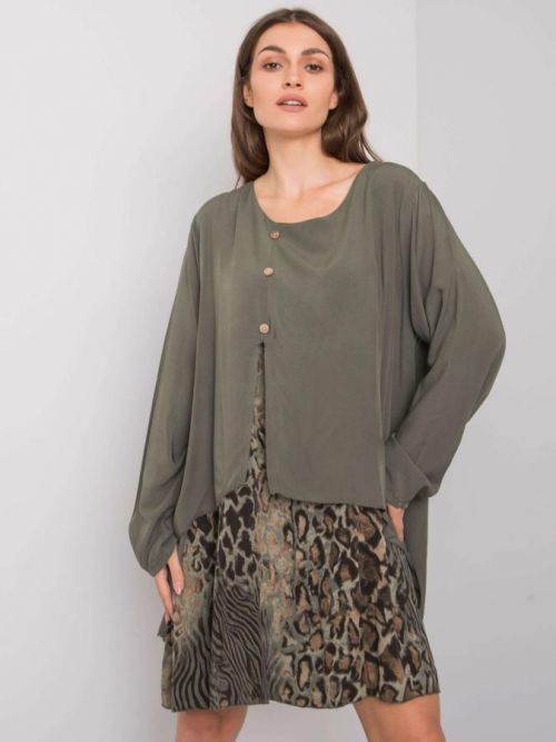 Khaki dámske oversize šaty jedna veľkosť