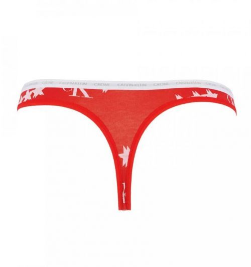 Dámske tangá 2pack QD3788E - W5H - Červená, biela - Calvin Klein Biela a červená S