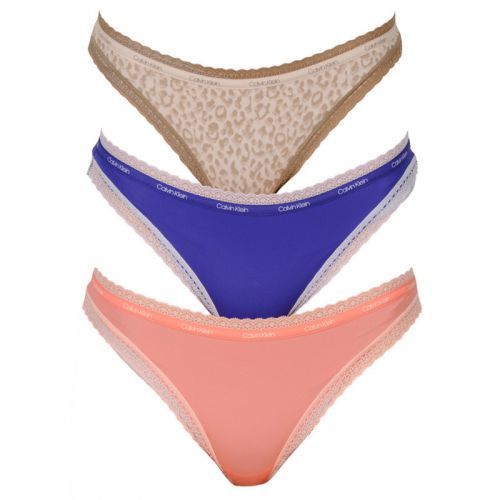 Dámske nohavičky 3pack QD3804E - W4V - viacfarebná - Calvin Klein viacfarebné M
