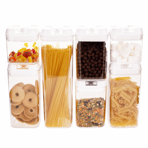 Plastové dózy, set 7 ks, s víčkem, HARLEM