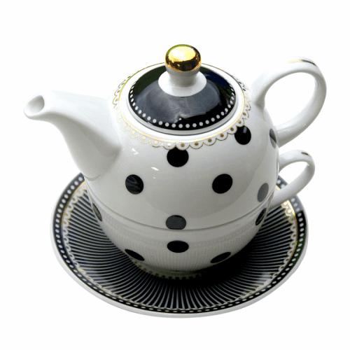 Konvička se šálkem, porcelán, DOTS AFTERNOON TEA