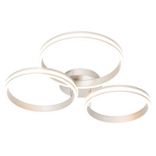 Plafondlamp staal incl. LED 3-staps dimbaar 3-lichts - Rondas