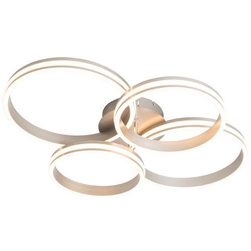 Plafondlamp staal incl. LED 3-staps dimbaar 4-lichts - Rondas