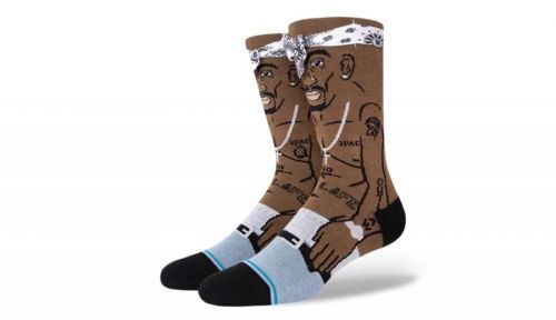 Stance Tupac Shakur Ressurected Crew Socks hnedé A545D21TUP-BLK