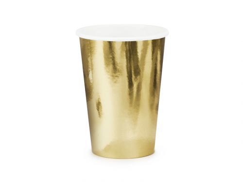 PartyDeco Poháre - zlaté  220 ml 6 ks