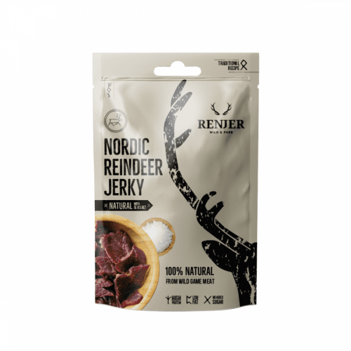 Renjer Sušené sobie mäso Reindeer Jerky 25 g morská soľ