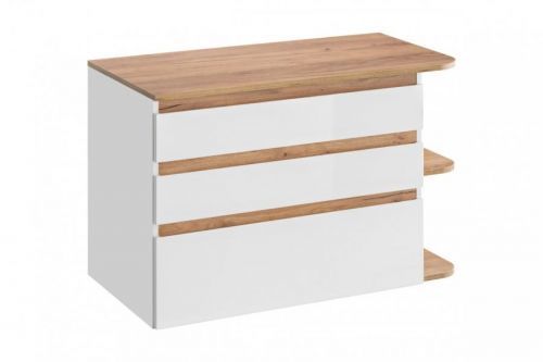 Umyvadlová skříňka Platinum 820 3S alpská bílá/dub kraft zlatý