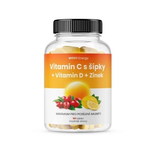 MOVit Vitamín C 1200 mg so šípkami + D + zinok 90 tabliet