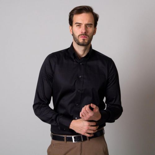 Pánska košeľa slim fit čiernej farby 13324