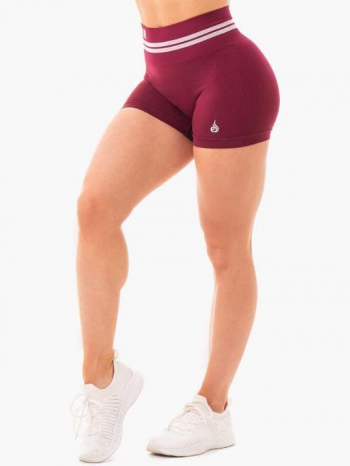 Ryderwear Dámske šortky Freestyle High Waisted Burgundy  MM