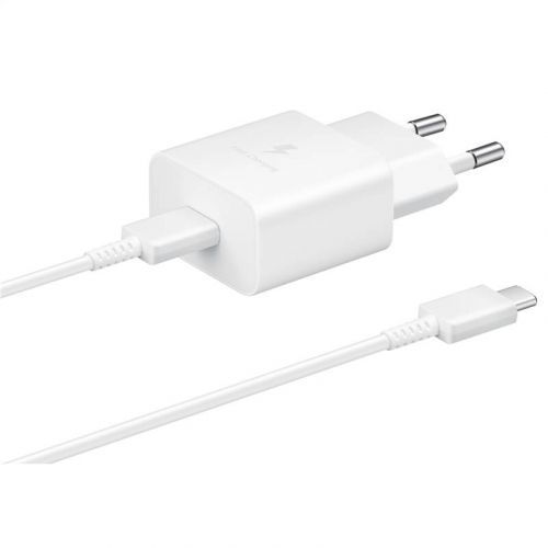 Nabíjačka do siete Samsung USB-C 15W + USB-C kabel (EP-T1510XWEGEU) biela Samsung originální nabíječka do zásuvky s USB-C kabelem a podporou rychlonab