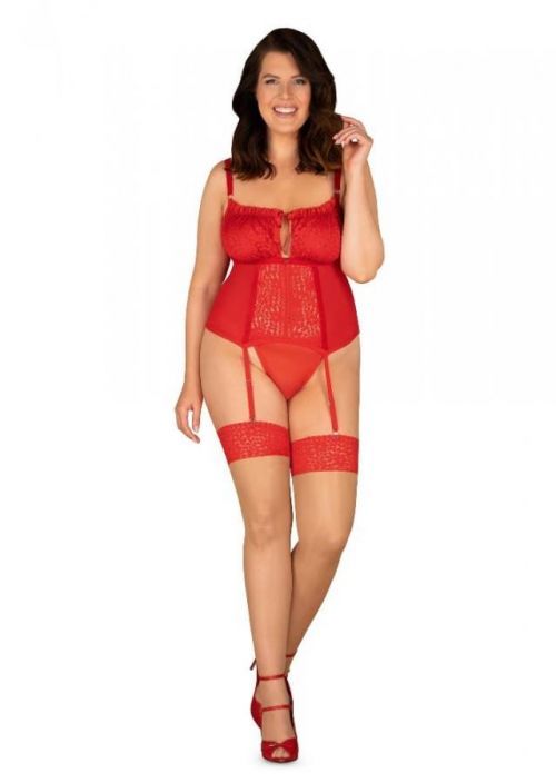 Očarujúce pančuchy Blossmina stockings - Obsessive červená 4XL / 5XL