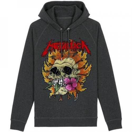 Metallica mikina Skull Flower Washed Čierna XXL