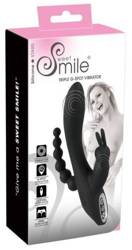 SMILE Triple - cordless, waterproof 3-arm vibrator (black)