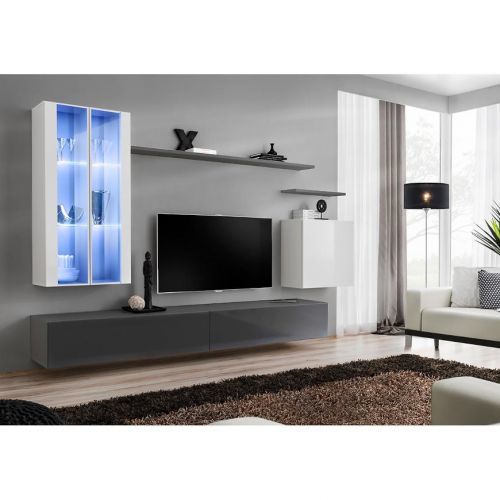 Obývacia stena Switch Sklo +LED XII Biely/Wotan