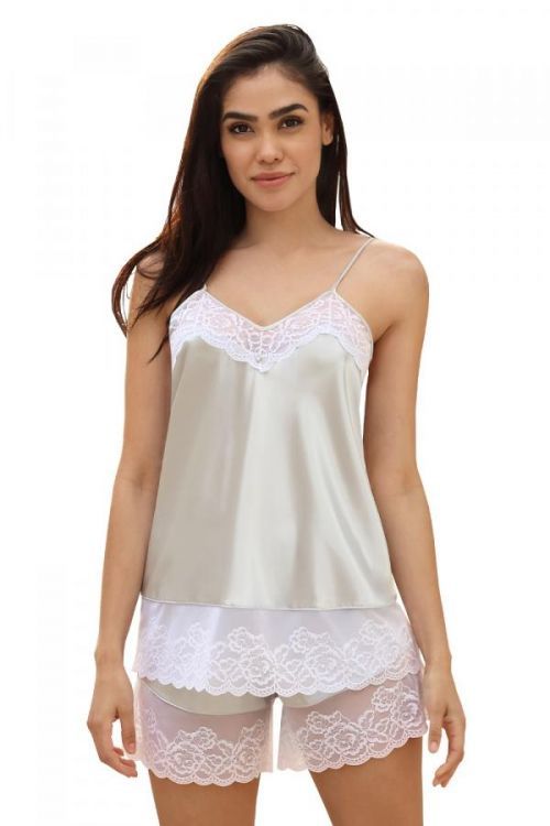 Dámske pyžamo Dkaren Isabella stříbrná s