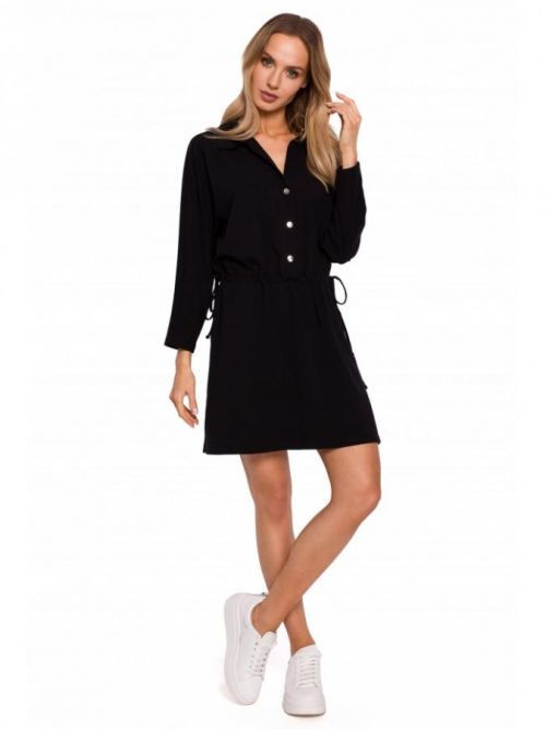 M586 Shift Dress With A Collar  EU S / M čierna