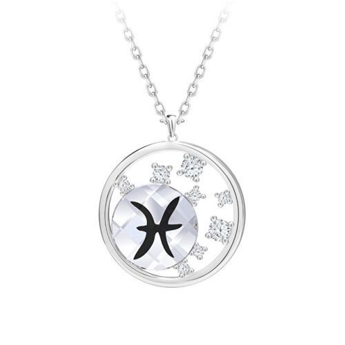 Preciosa Strieborný náhrdelník s českým krištáľom Ryby Sparkling Zodiac 6150 83 (retiazka, prívesok)