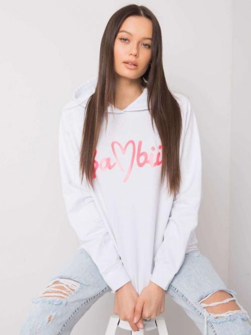 Dámska biela mikina s vreckami one size