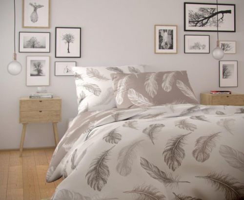 Posteľná bielizeň NORDIC COLLECTION Shelby Barva: béžová/biela, Velikost: obliečka na vankúšik 40x40cm