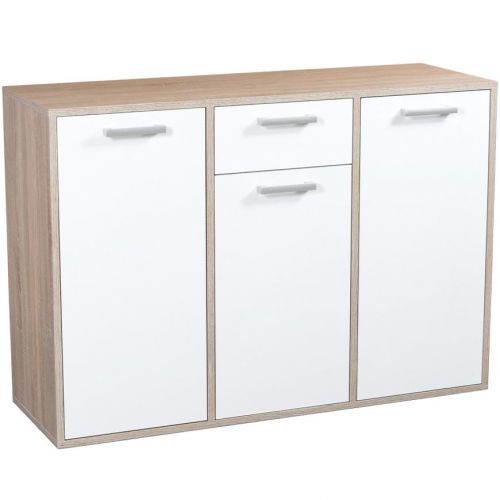 Komoda DSB 3D/1S biely/sonoma