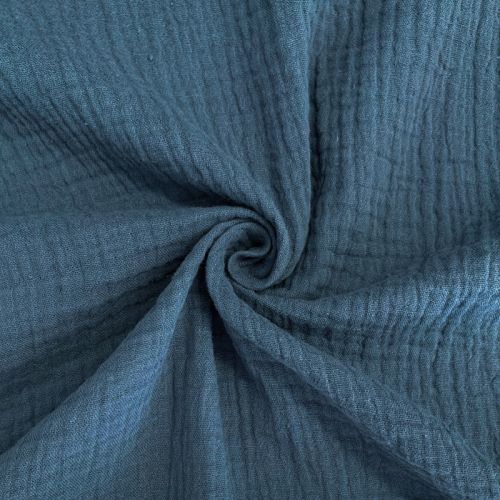 Dvojitá gázovina/mušelín indigo