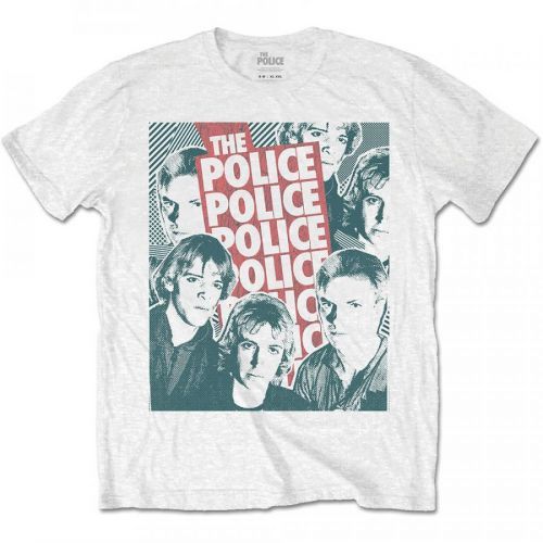 The Police - Tričko Half-tone Faces - Muž, Unisex, Biela, S