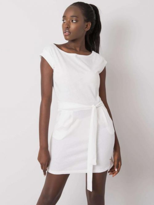 NEPOZNÁTE MA. Biele šaty s kravatou M