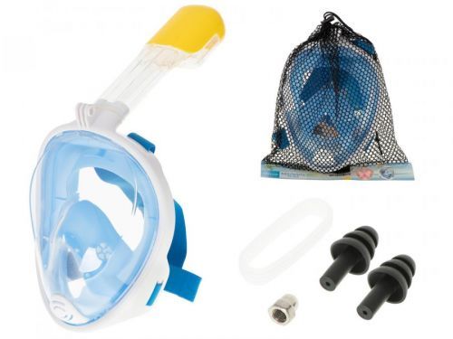 KIK Celotvárová šnorchlovacie maska L / XL - modro-biela, KX6130