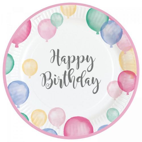 Amscan Taniere Happy  Birthday - Pastelové balóny 8 ks