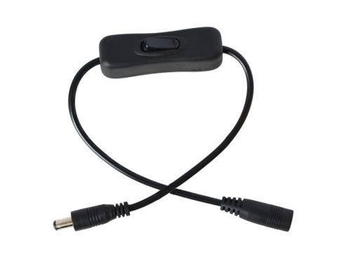 Kábel pre LED pásik s vypínačom a konektory 5,5 x 2,1mm, 2x 15cm