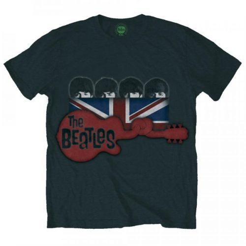 The Beatles - Tričko Guitar & Flag - Muž, Unisex, Čierna, S