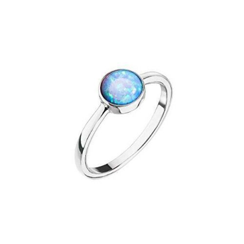 Evolution Group Strieborný prsteň s modrým opálom 15001.3 lt.blue 54 mm