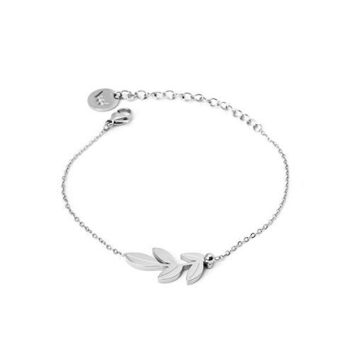 Vuch Elegantný oceľový náramok Silver Little Leaf