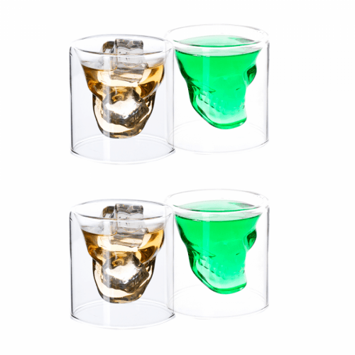 TEMPO-KONDELA HOTCOLD TYP 35, termo sklenice, set 4 ks, lebka, 75 ml