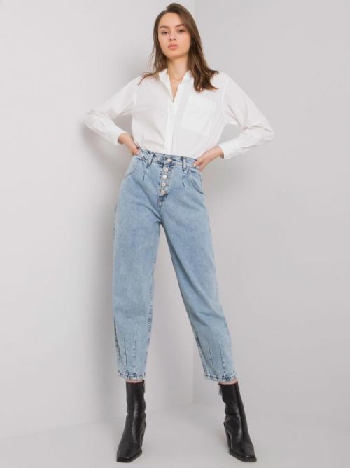 Modré džínsové nohavice pre mamičky s gombíkmi 26