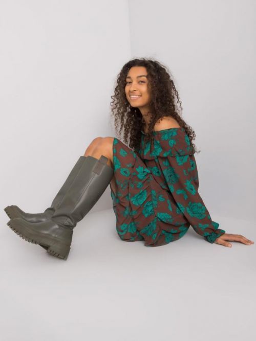 RUE PARIS Modrý sveter s vreckami jedna veľkosť