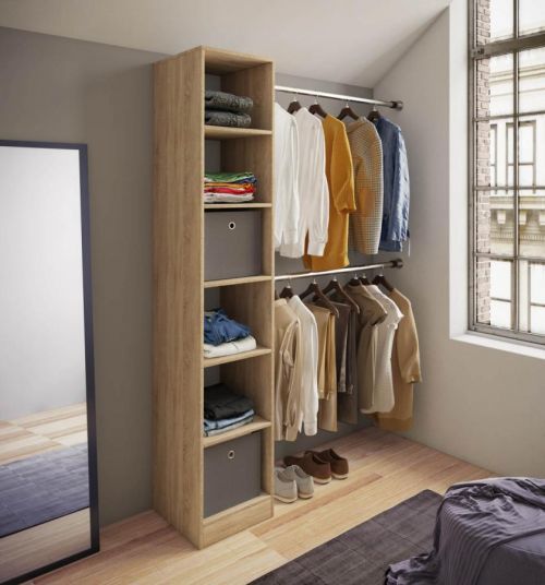 Otvorená šatníková polica Dacho III, sonoma dub