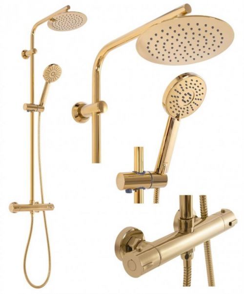 REA - Sprchový termostatický set BLISS zlatý REA-P8806