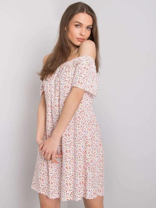 FRESH MADE Bílé vzorované španělské šaty L