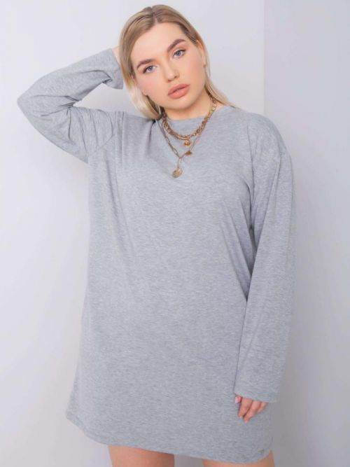 Šedé bavlnené plus size šaty XL