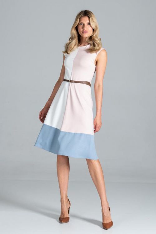 Figl Dress M815 Ecru/Pink/Blue S